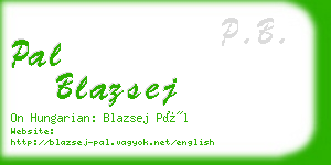 pal blazsej business card